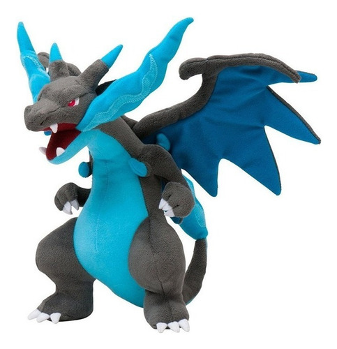 Azul Mega Charizard X Muñeco Peluche Juguete Para Niños 23cm