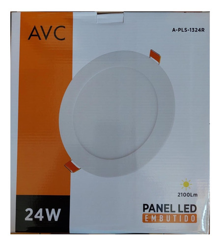 X5 Foco Panel Led Embutido Redondo 24w Luz Fría Avc 6500k