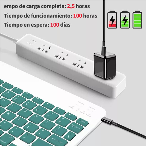 Kit Teclado + Mouse Bluetooth 6 Colores Recargable Portátil Violeta Violeta