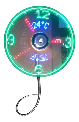 Usb Pantalla Led Reloj Escritorio Ventilador Fresco Ajustabl