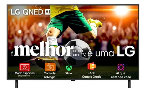 Smart TV 4K 55" LG QNED 55QNED80 Processador α7 AI Ger8 Super Slim Design Local Dimming Alexa Integrado WebOS 25