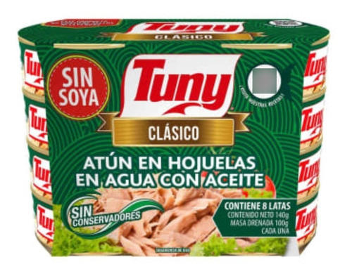 Atun En Hojuelas En Aceite Tuny 8 Latas 140g C/u