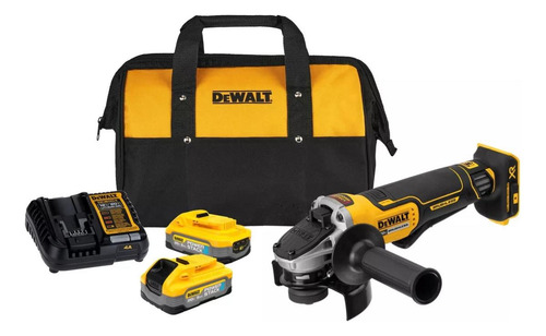 Kit Esmeril 4-1/2 20v + 2 Baterías Powerstack 5ah Dewalt Dcg