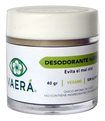 Desodorante Natural Vegano 40 Gr, Sin Aluminio, Transpira Fragancia AROMA COCO