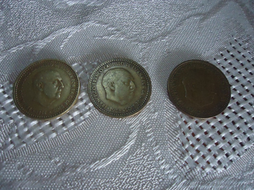 Monedas De Colección Antigua Una Peseta Años 1953-1963-1966.