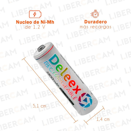 Imagen 5 de 10 de Pila Bateria Recargable Aa Blister Pack X 4 3800mah Pilas