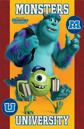 Poster Monsters University Disney, Kit 3 Piezas #2