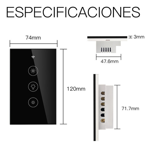 Inteligente Wifi Rf433 Dimmer Regulable Interruptor Moes