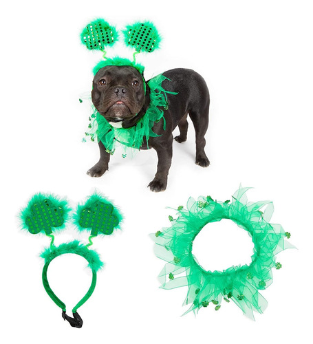 Ropa Para Perro De San Patricio, Diadema De Trbol Y Tut, Mas