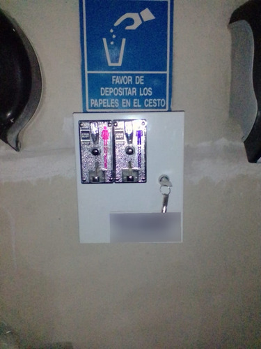 Control Acceso Sanitario Baños Monedas Caja Para Puertas Blanco