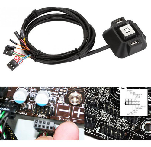 Interruptor De Pequeña Sala Para Pc Duas Usb 2.0 Botão