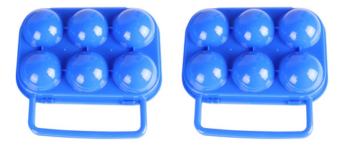 2pcs Porta-huevos Portátil Plegable Plástico 6 Rejillas Hu