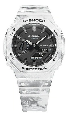 Reloj Casio G-shock Blanco Gae-2100gc-7a + Bezel/malla Verde