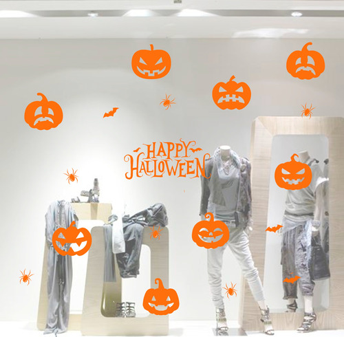 Pack Vinilos Sticker Decorativo Halloween Oficina Local 