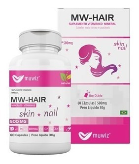 Mw Hair 60 Caps C/ 500 Mg - Capsulas Antiqueda Cabelo | MercadoLivre