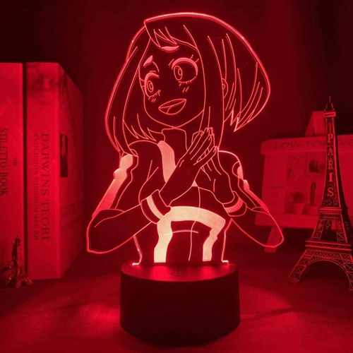 Lampara Led 3d Anime My Hero Academia Ochako Uraraka Luz 16