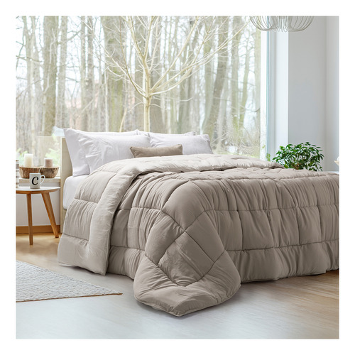 Acolchado Palette New Look Twin Size - 170x240 Vison Liso