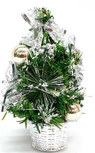 Arbol De Navidad Decorado 20 Cm Plata #31018 Sheshu Navidad