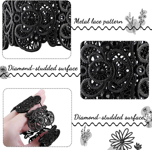 2 Piezas De Pulsera Negra Mujer, Estilo Gótico, Estilo...