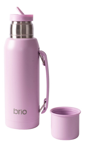 Termo 1 Litro Acero Inoxidable Con Pico Cebador Color Rosa pálido