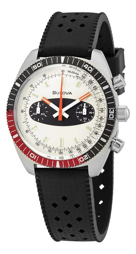 Reloj Bulova 98a252 Hombre Archive Series Color De La Malla Negro Color Del Bisel Rojo/negro Color Del Fondo Blanco