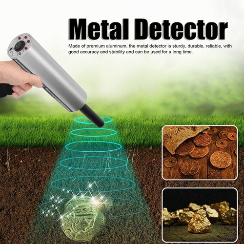 Detector De Metales De Aluminio Plateado, 14 M De Profundida