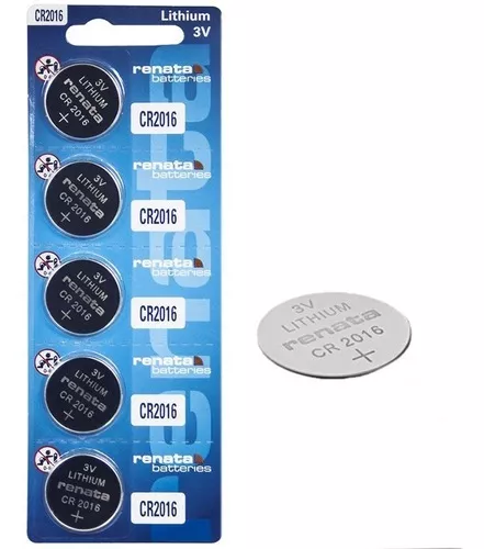 Mitzu® Kit de 5 pilas de litio CR2016 tipo botón 80 mAh