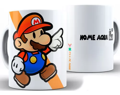 Caneca Yoshi Super Mario Jogo Efeito Plástico Bolha