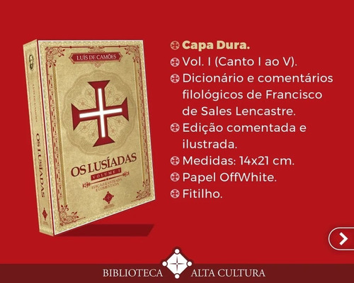 Livro Os Lusíadas Volume 1 De Camões - Comentado