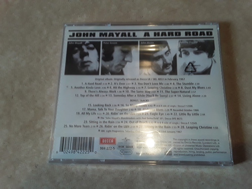 John Mayall And The Bluesbreakers - A Hard Road - Cd / Kktus