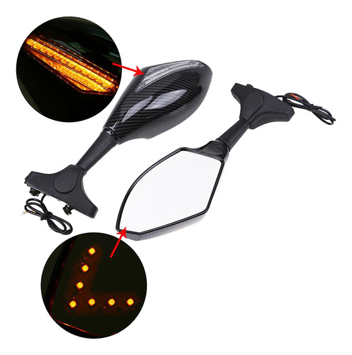 Retrovisor Seta Led Carbono Carenada Yamaha Yzf R1 2007 2008