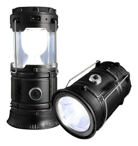 Lampara Linterna Led Camping Campismo Asa Doble /e Color Negro