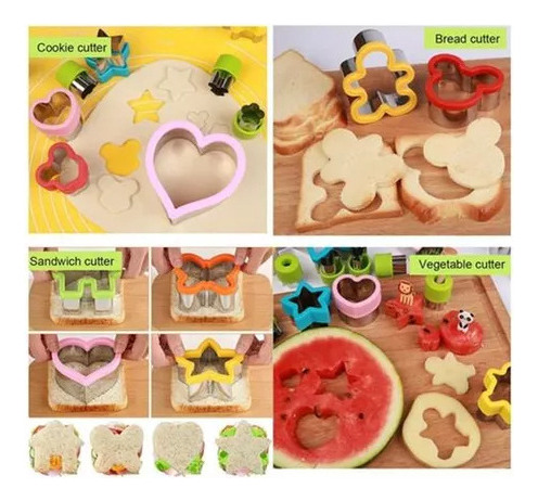 Molde Para Sándwich Con Cortadores De Frutas De Regalo Para
