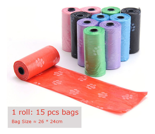 Bolsas De Basura Para Mascotas: 15 Unidades/rollo Para Limpi