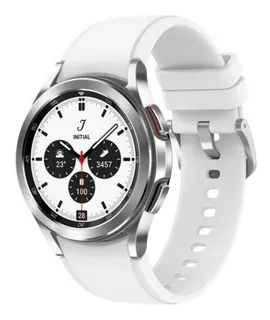 Samsung Galaxy Watch4 Classic (Bluetooth) 1.2" caja 42mm de acero inoxidable silver, malla silver de fluoroelastómero y bisel black de acero inoxidable SM-R880