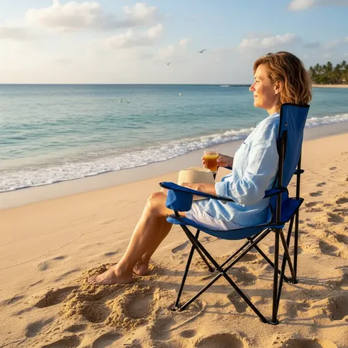 Paquete 2 Silla Plegable, Para Playa 100% Poliéster | Meses sin interés