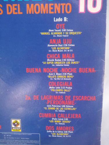 Lp 16 Cañonazos De Cumbias Del Momento Trebol 1985 (Usado)