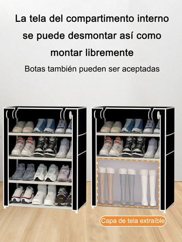 Zapatero De Entrada Multicapa Refuerzo Negro Negro
