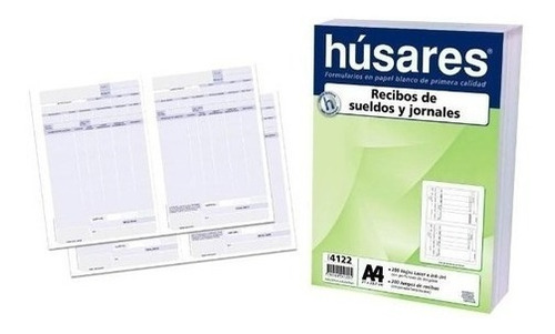 Recibo De Sueldo Husares 4122 Resma X 200 Hs A4 - Microcentr