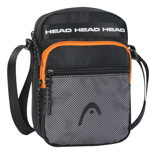 Morral Head Bandolera Deportiva Unisex Moda Urbana Bolsito Color Negro Diseño De La Tela Liso