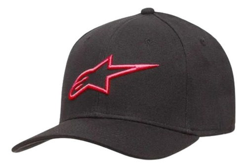 Gorra Alpinestars Ageless Curve Hat Negra Logo Rojo Juri Atv