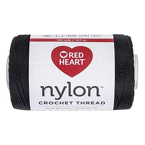 Hilo De Croché De Nylon, Negro.