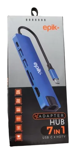 Adaptador Hub Usb C Puertos Hdmi Lector Tarjetas Sd Usb Rj45