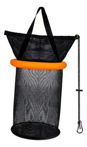 Cesta De Pesca Flotante, Cubo Para Cebos, Ligera, Naranja