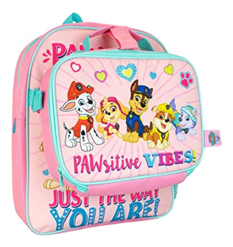 Paw Patrol Mochila Infantil Y Lonchera Rosa,