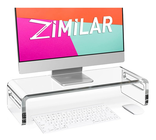 ~? Zimilar 20 Pulgadas Large Acrylic Monitor Stand Riser, Cr