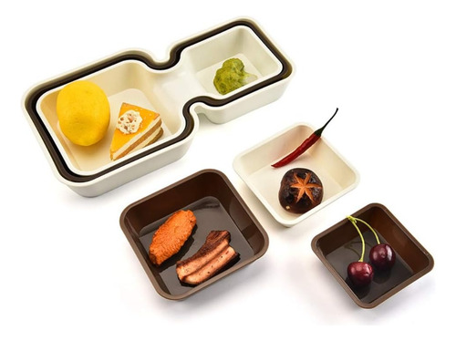 Set De Fuentes Plásticas Para Piqueo
