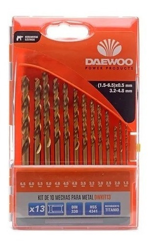 Kit De 13 Mechas Para Metal Daewoo Dwkit13