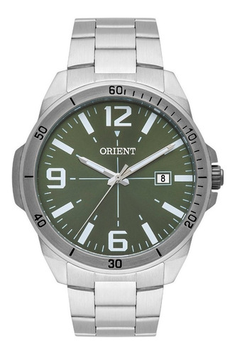 Imagem 1 de 7 de # Relógio Orient Masculino Mbss1394 E2sx Prata Verde Barato