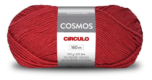 Fio/lã Tricô Cosmos Circulo 100g 160m (tex 625) 75% Viscose Cor 3581 - DEVOÇÃO